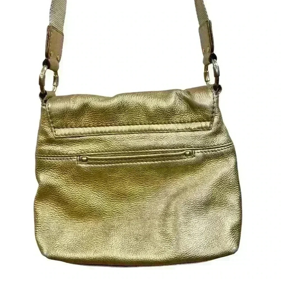 MICHAEL KORS METALLIC GOLD PEBBLED LEATHER CROSSBODY BAG - Picture 6 of 14